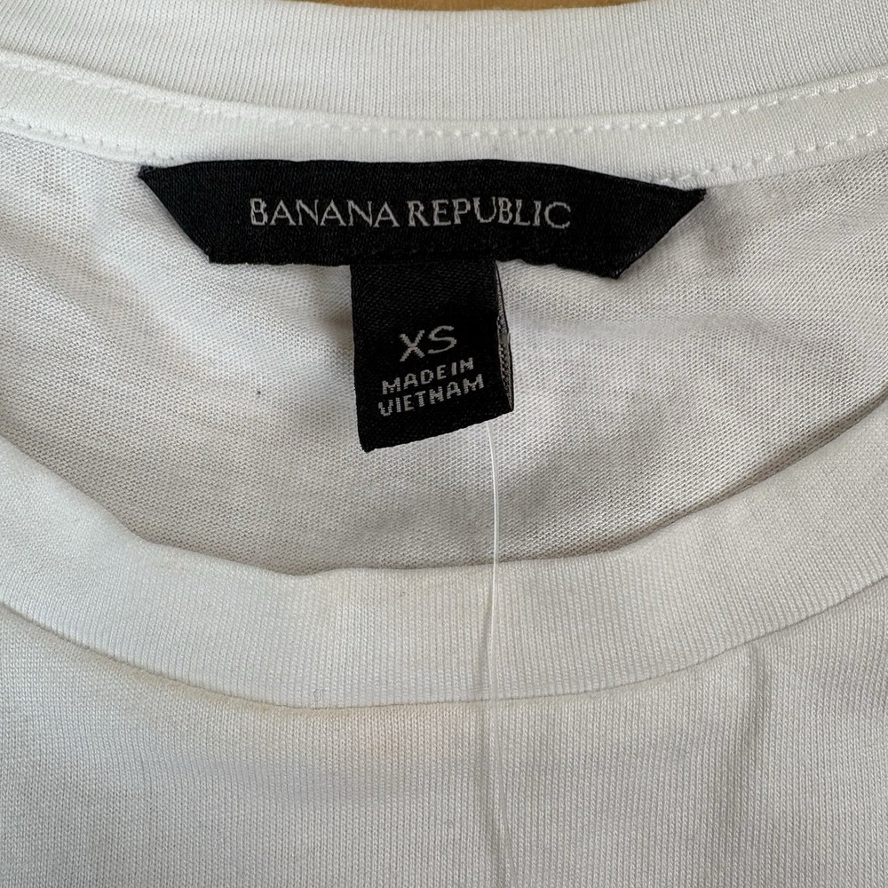 NWT Banana Republic Ruffle Hem Couture Tee Cotton Poplin Ruffle Sz XS Sleeveless - Picture 6 of 8